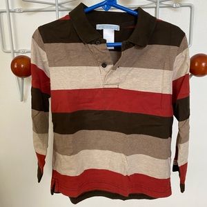 Janie & Jack Rugby Stripe collared Tee, 3T
